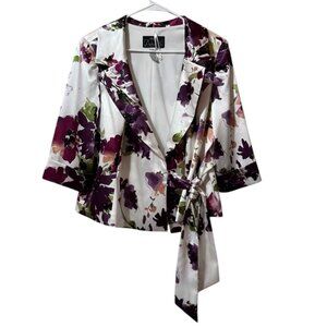 ALEX EVENINGS Women Size XLP Floral‎ Side Tie Jacket Wedding Formal Luxury NWT